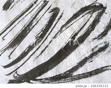 和風背景イメージ、墨で描いたアートな模様、和紙に墨絵の壁紙、手書き