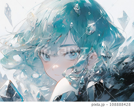 青い瞳のクールな女の子のイラスト素材 [108888428] - PIXTA