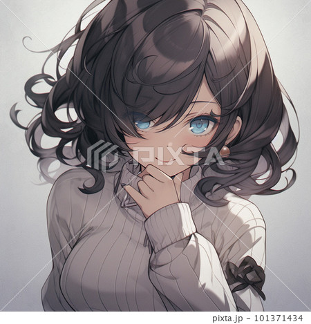 青い瞳の女の子のイラスト素材 [101371434] - PIXTA