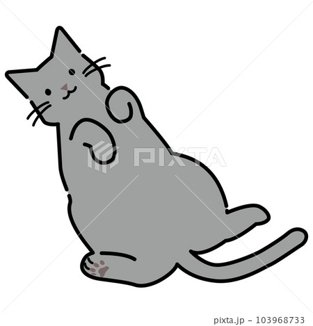 寝転がる猫のイラストのイラスト素材 [103968733] - PIXTA