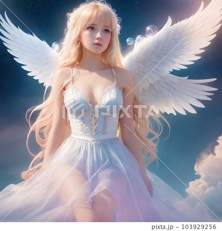 シャボン玉と天使23のイラスト素材 [103929256] - PIXTA