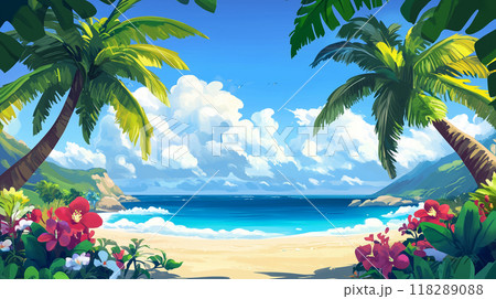 旅行イメージ ビーチリゾートのイラスト素材 [118289088] - PIXTA