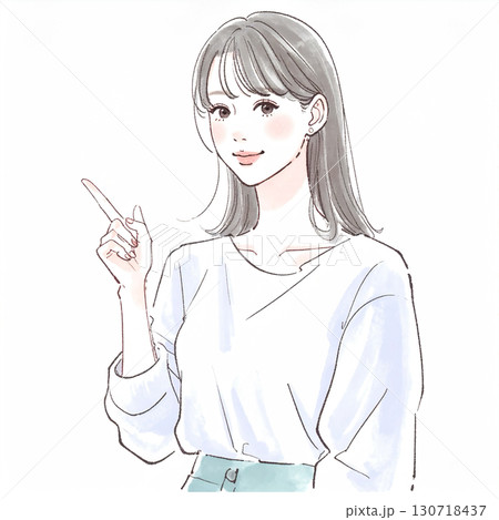 水彩画・手描き風の女性・女の子のイラスト素材のイラスト素材