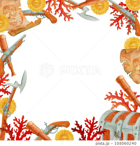 海賊 フレーム 枠 絵のイラスト素材 - PIXTA