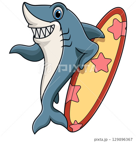 マンガ サーフィン 波乗り サメのイラスト素材 - PIXTA