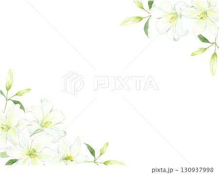 フレーム 花 百合 ユリ ゆりのイラスト素材 - PIXTA