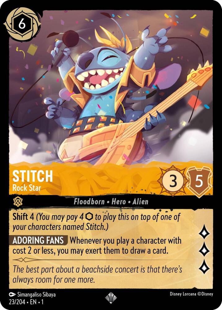 Stitch - Rock Star - The First Chapter - Disney Lorcana