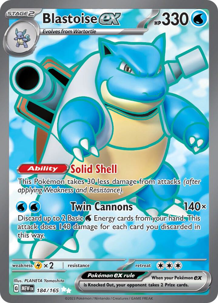 Blastoise ex - 184/165 - SV: Scarlet & Violet 151 - Pokemon