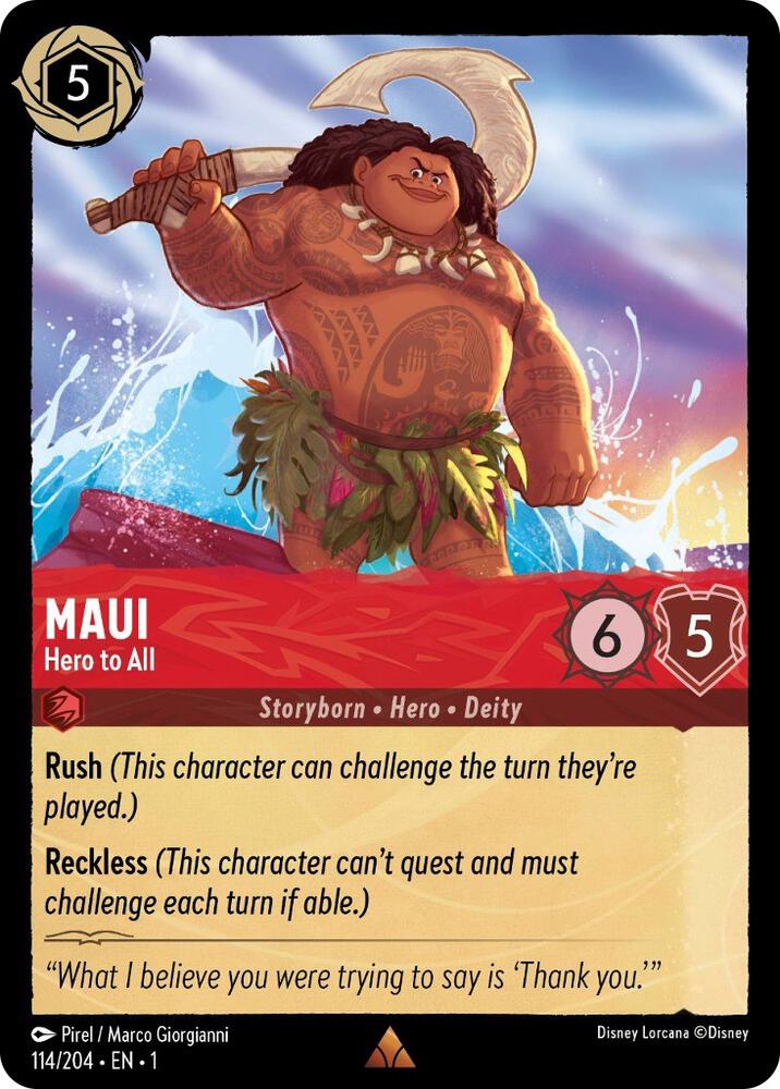 Maui - Hero to All - The First Chapter - Disney Lorcana