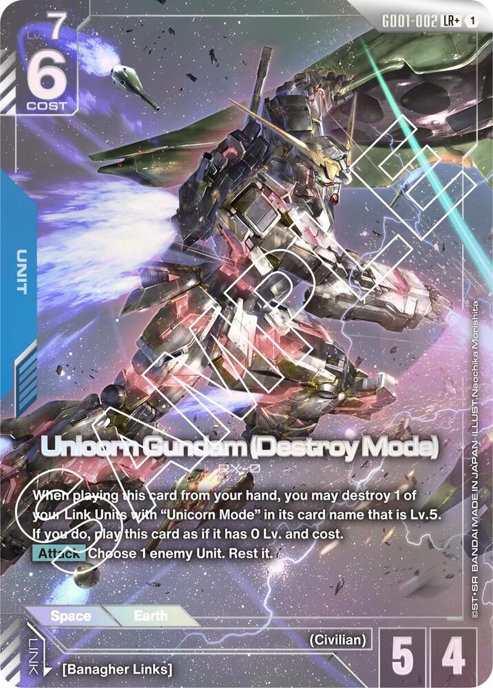 Unicorn Gundam (Destroy Mode) (LR+) - Newtype Rising - Gundam Card