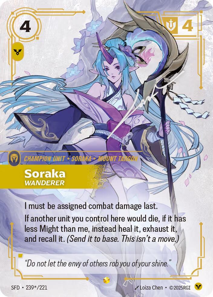 Soraka - Wanderer (Signature) - Spiritforged - Riftbound: League
