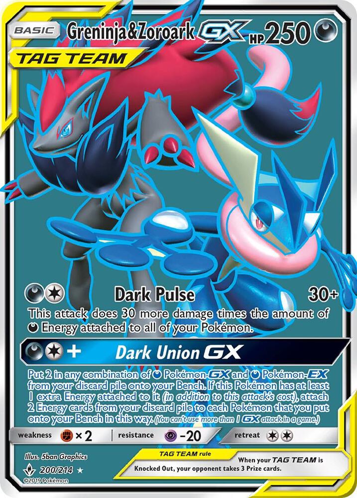 Greninja & Zoroark GX (200) (Full Art) - SM - Unbroken Bonds