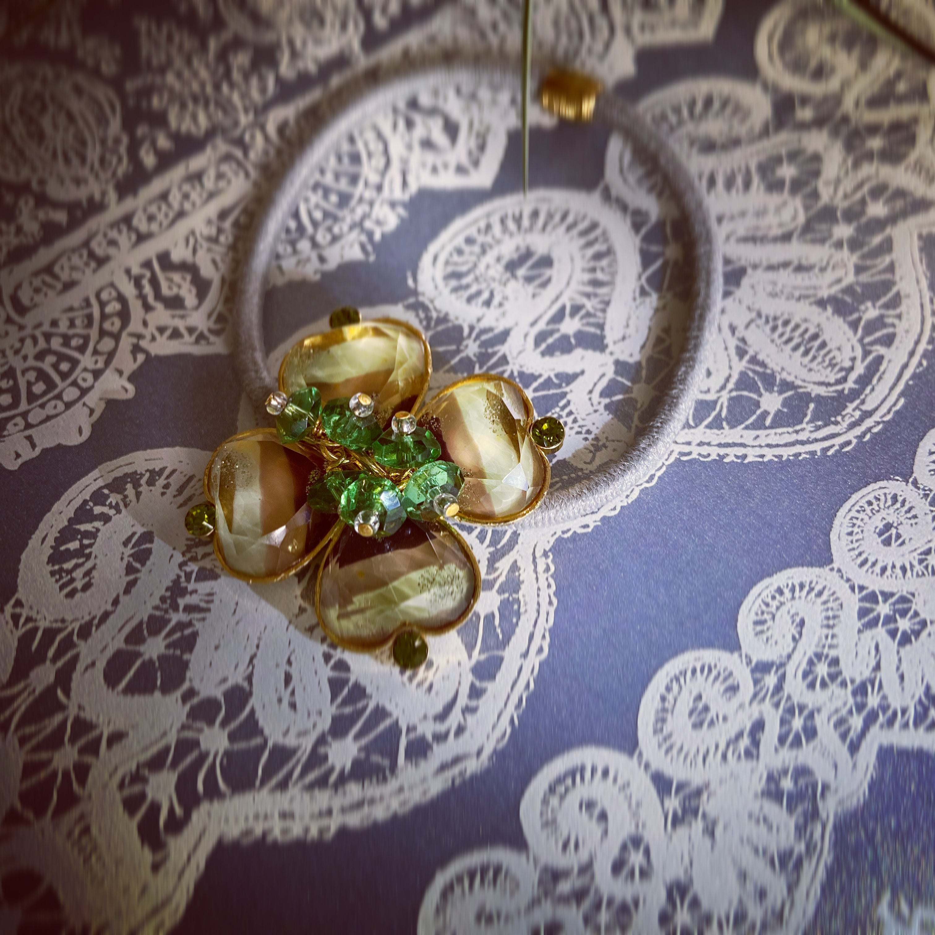 大人 ヘアゴム 紫 虹 花 贈り物 高級 おしゃれ ヘアアクセサリー