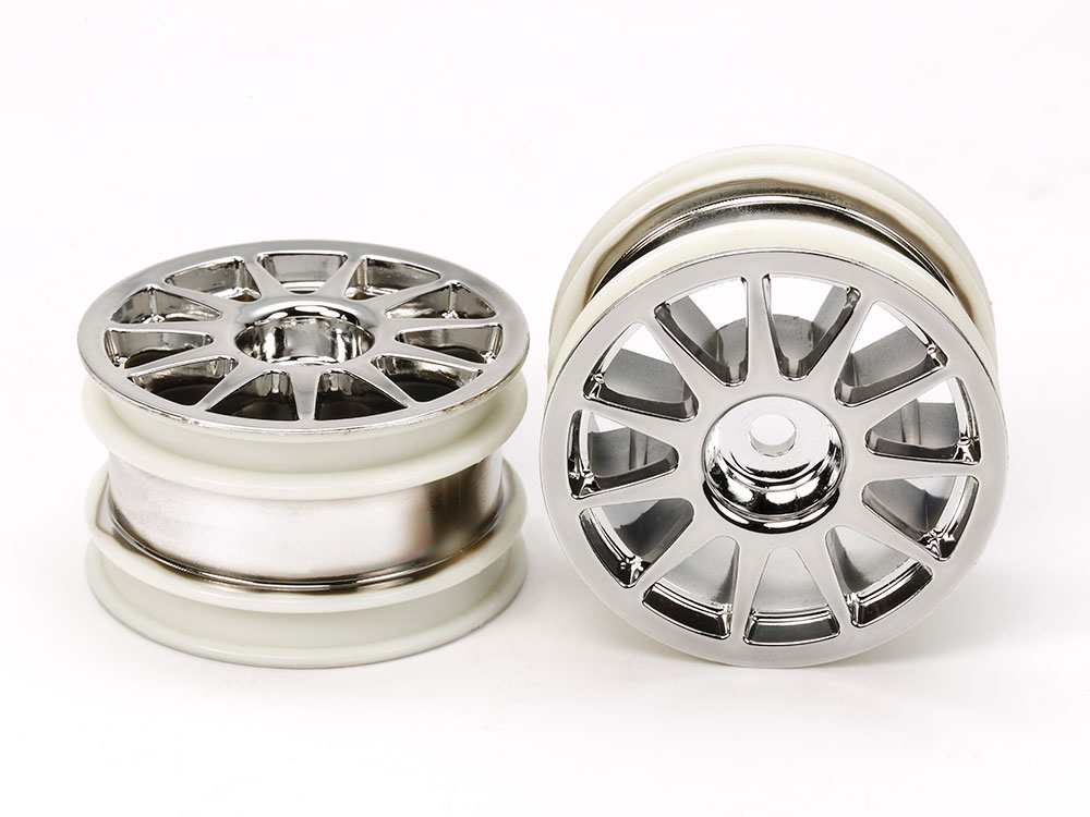 OP.1824 Mシャーシ 11本スポークホイール（クロームメッキ）2本: RC