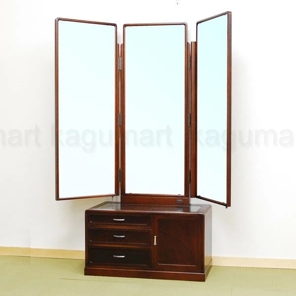 三面鏡古代（本三面座鏡） - 鏡台・ドレッサーの専門店 大川の田中鏡台店