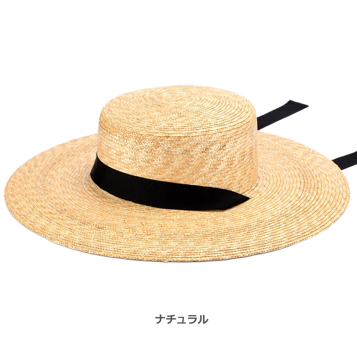 田中帽子店Cecil セシル 麦わら カンカン帽 垂れリボン 婦人用帽子