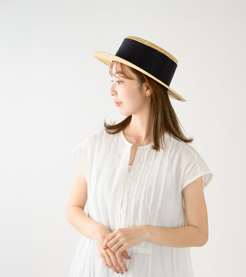 田中帽子店Berka （ベルカ） 鬼麦・シングル長つばカンカン帽 婦人用