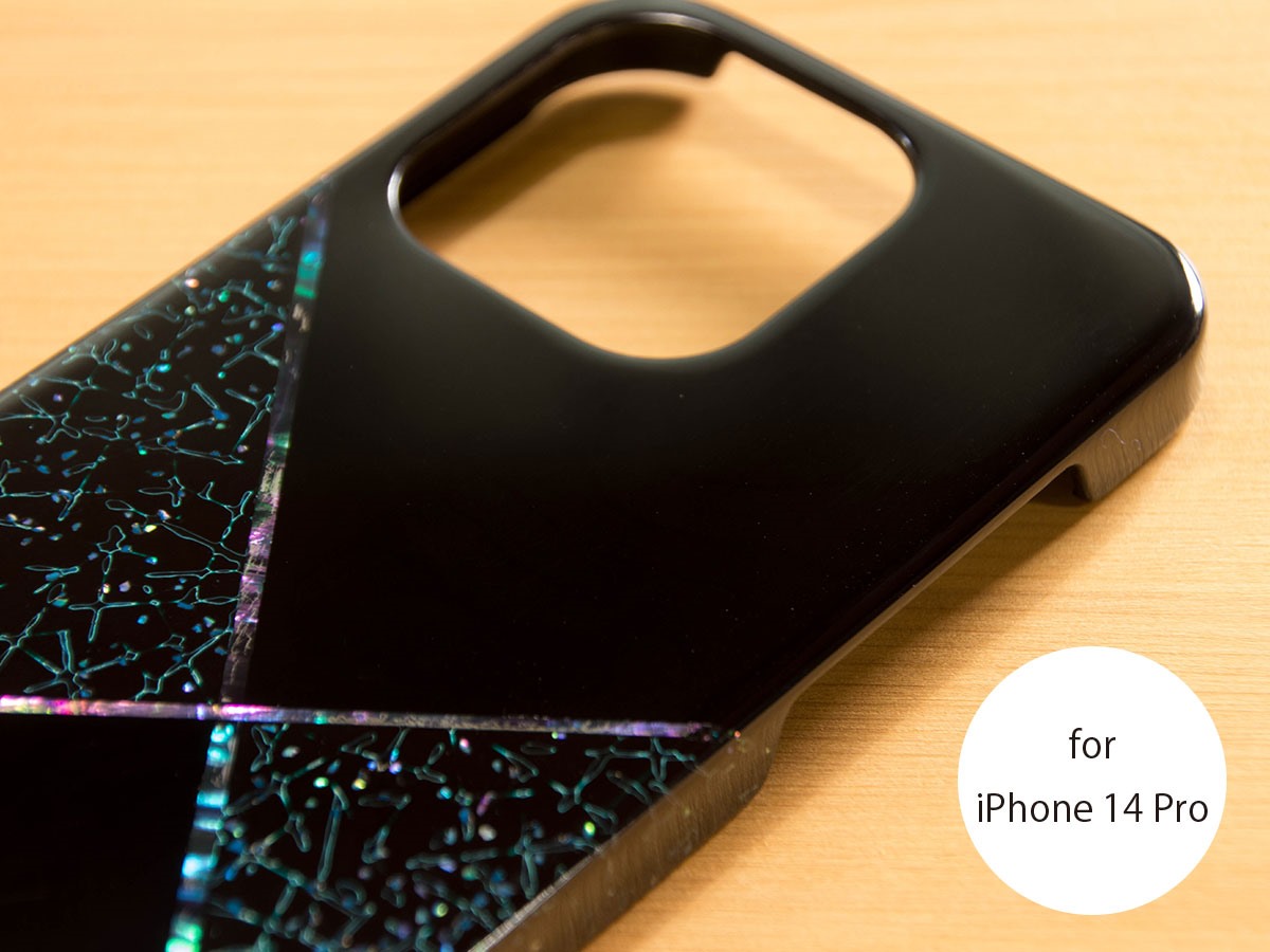 iPhoneケース】雅 星海 透青 線 [for iPhone 14 Pro] | 津軽塗たなか