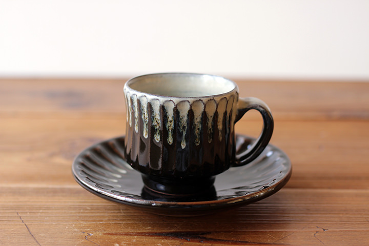 源右衛門窯】カップ＆ソーサー/しのぎ/掛分 | 【丹波のイロドリ】丹波