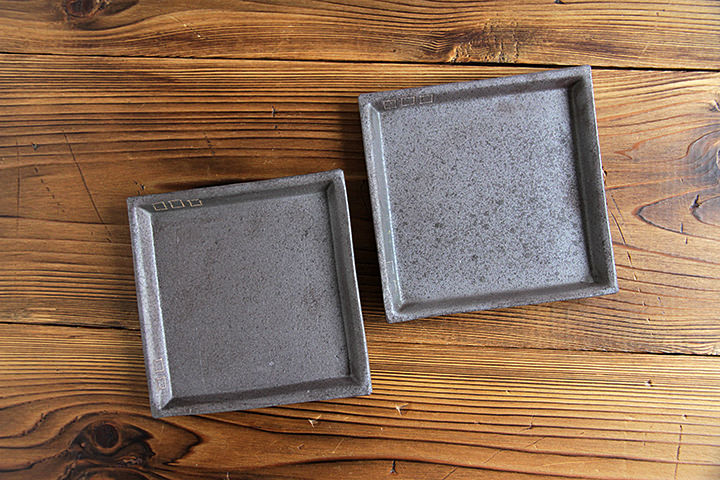 かねと窯】角皿/小/炭化（14cm） | 【丹波のイロドリ】丹波焼(陶器)の