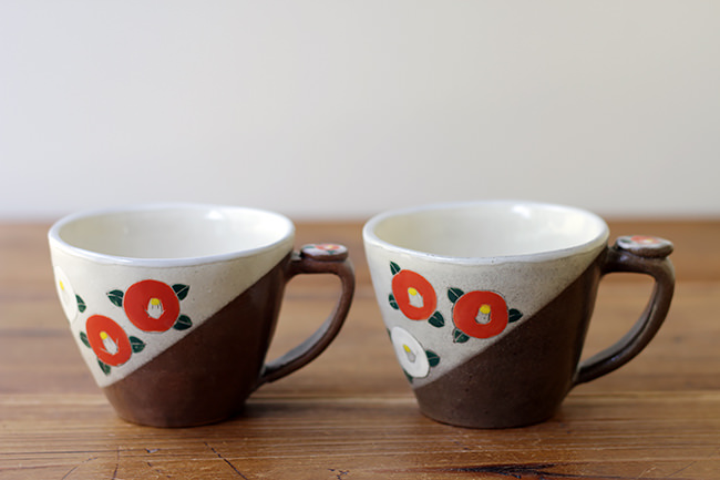 末晴窯】マグカップ/椿 | 【丹波のイロドリ】丹波焼(陶器)の公式通販