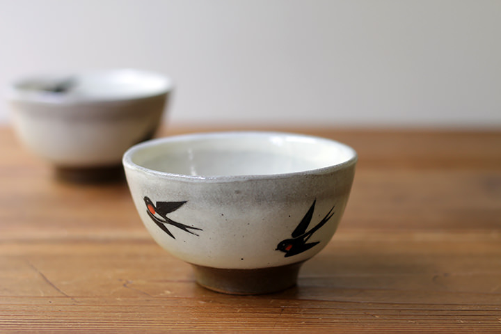 末晴窯】飯碗/ツバメ/小（径 10cm） | 【丹波のイロドリ】丹波焼(陶器