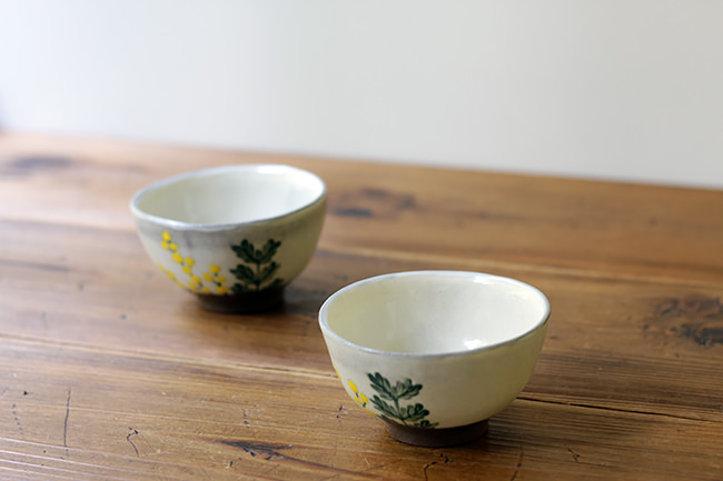 末晴窯】飯碗/ミモザ/小（径 10cm） | 【丹波のイロドリ】丹波焼(陶器