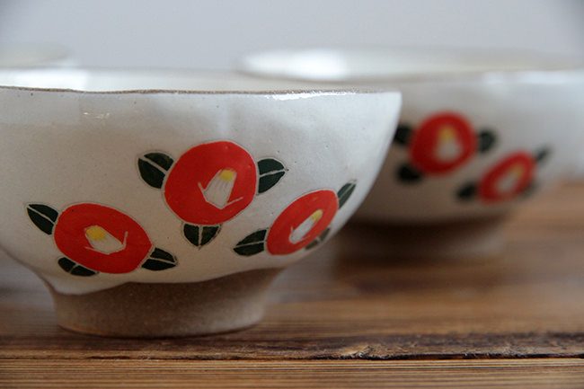 末晴窯】飯碗/赤椿/小（径 10cm） | 【丹波のイロドリ】丹波焼(陶器)の