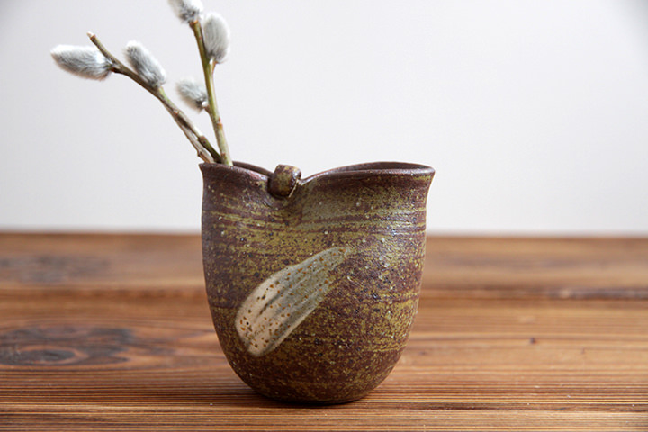 信水窯】ミニ花入/刷毛目/茶 | 【丹波のイロドリ】丹波焼(陶器)の公式