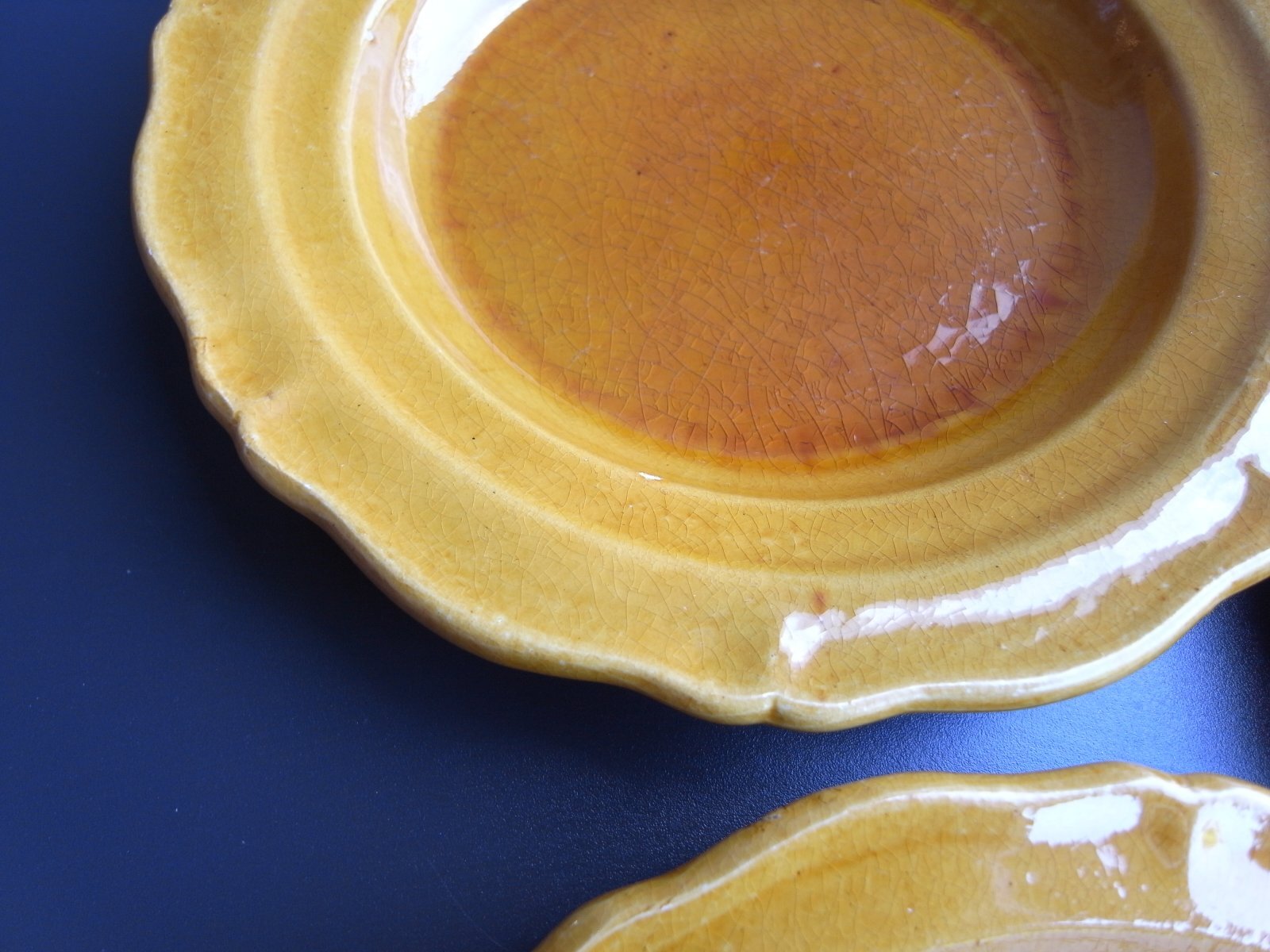 南仏の花リム深皿3枚セット フランスアンティーク - テーブルB