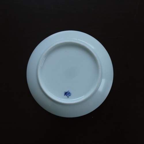 有田焼/福珠窯/銀彩染付丸紋/3.3寸段入り丸小皿/Φ10.2 X H1.8