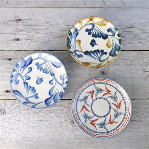 沖縄/やちむん/陶眞窯/5寸皿/ゴスアメ唐草/Φ16 X H3 - テーブルライフ