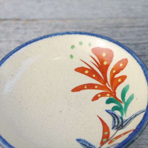 沖縄/やちむん/陶眞窯/3寸皿/赤絵デイゴ/Φ9 X H2 - テーブルライフストア