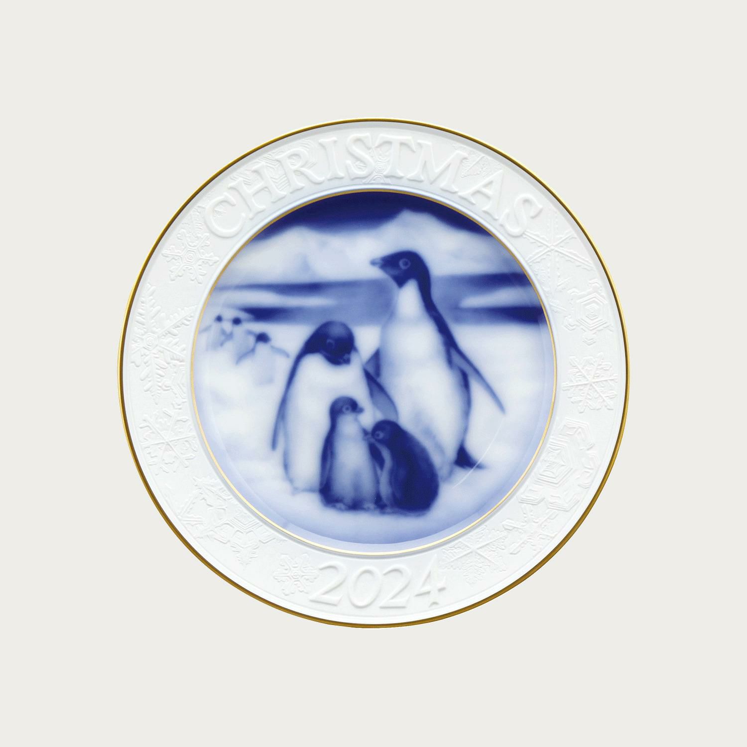 大倉陶園］2025年クリスマスプレート「サモエド」(皿立て付