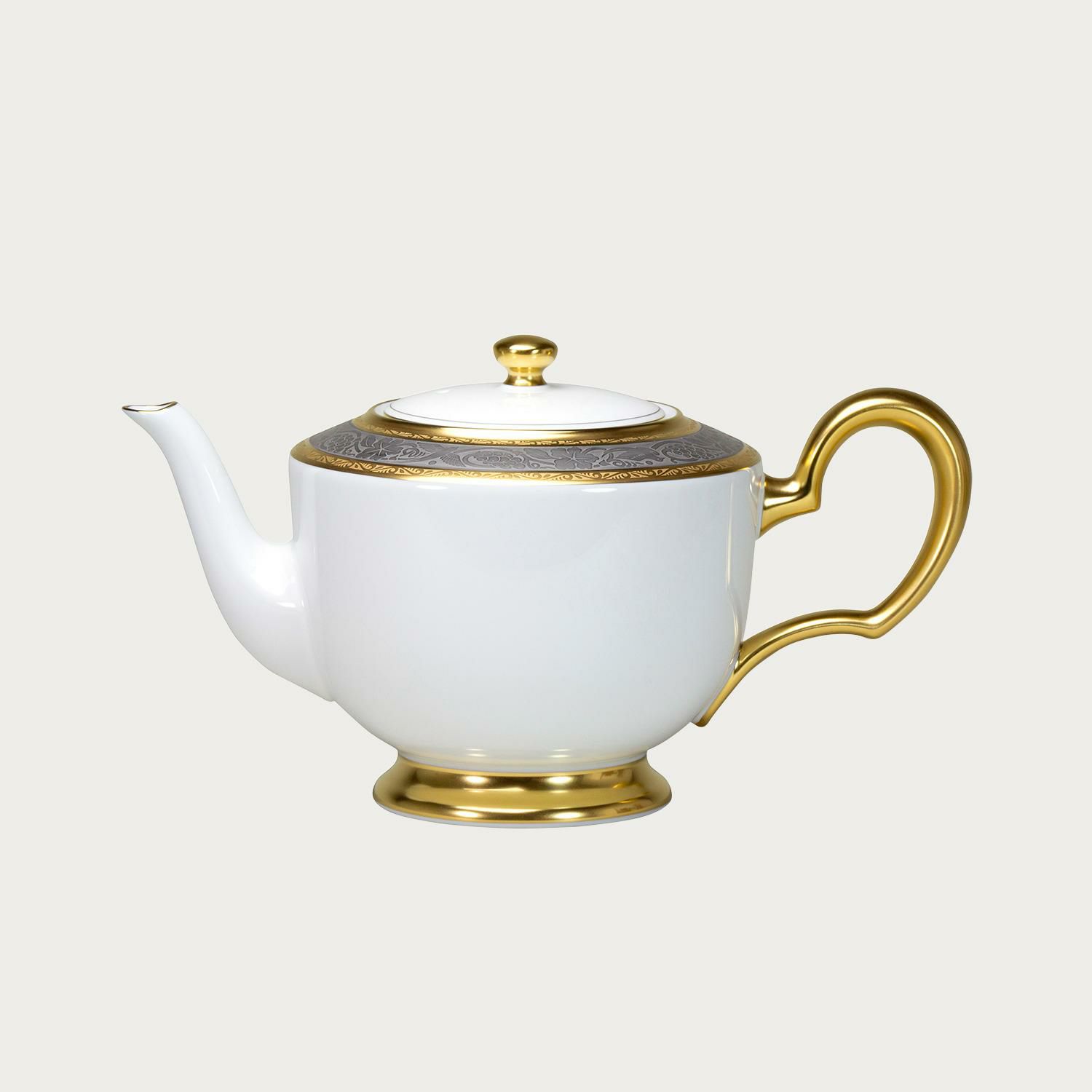 大倉陶園］金白金蝕ぶどう唐草 ティーポット(大) | ノリタケ食器公式