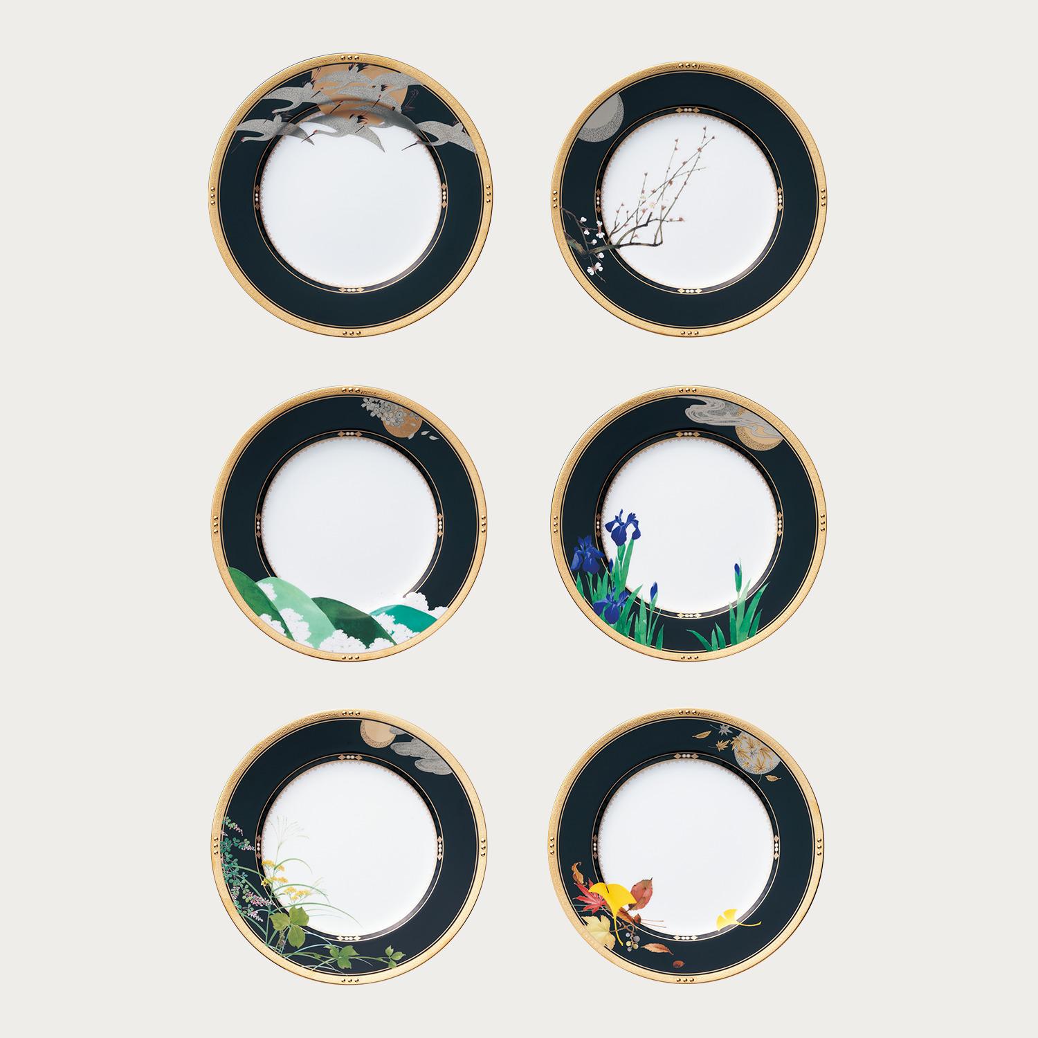 四季彩舞曲 21cmスクエアプレート揃(絵変り6枚) | ノリタケ食器公式