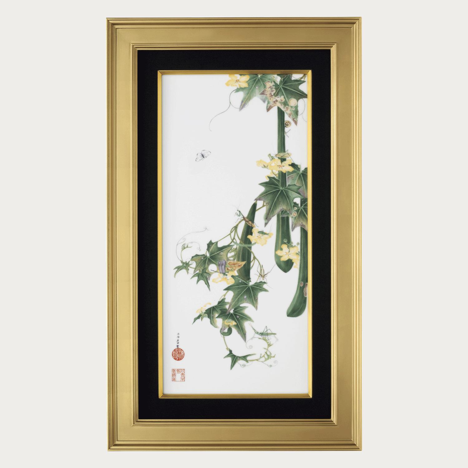 大倉陶園×細見美術館］伊藤若冲 糸瓜群虫図 陶額 | ノリタケ食器公式