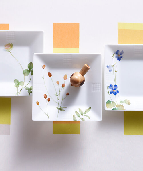 あづまの路 15cmスクエアプレートセット(5枚)(絵変り) | ノリタケ食器