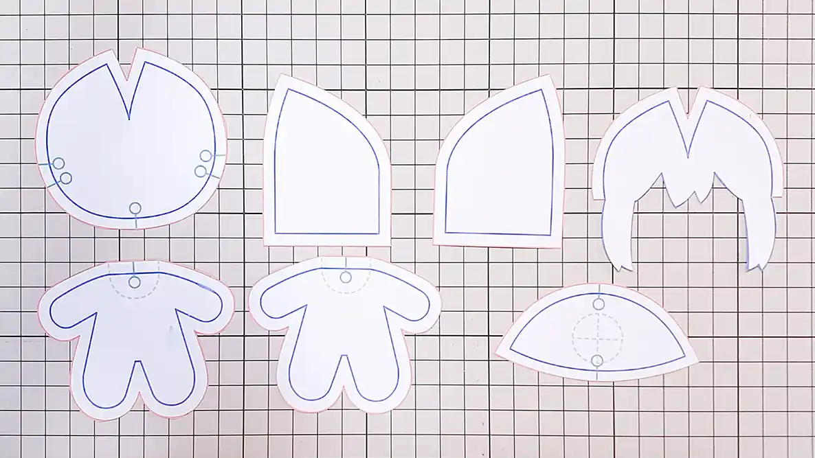 10cm立ちポーズぬい型紙[ぬい素体](10cm立ちポーズぬいぐるみ用