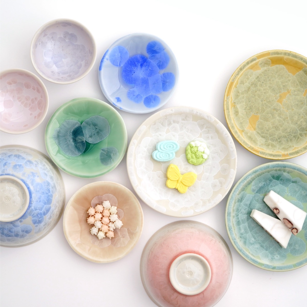 花結晶 【京焼・清水焼】花結晶 銘々皿揃〈5枚〉 |皿や鉢など和食器の