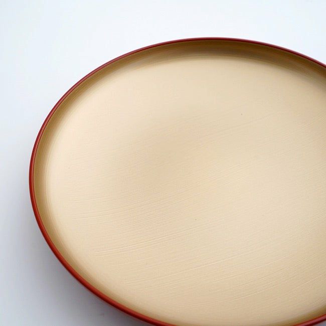 和モダン漆器 【越前塗】洗朱金刷毛目光琳プレート（大）〈1枚〉 |皿や