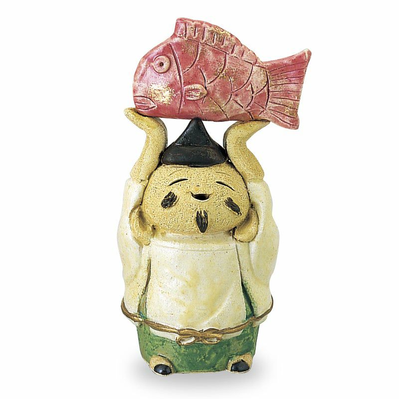 縁起かつぎ 七福神 縁起かつぎ 置物（恵比須さま）〈1個〉 瀬戸焼 |皿