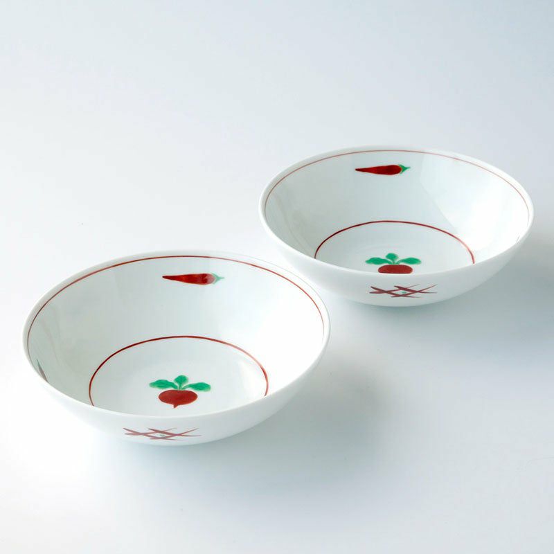 赤絵かぶら（あかえかぶら） 赤絵かぶら 中鉢〈2個〉 美濃焼 |皿や鉢