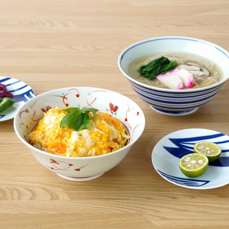 おてがる丼 おてがる丼 ボーダー青〈1個〉 波佐見焼 |皿や鉢など和食器