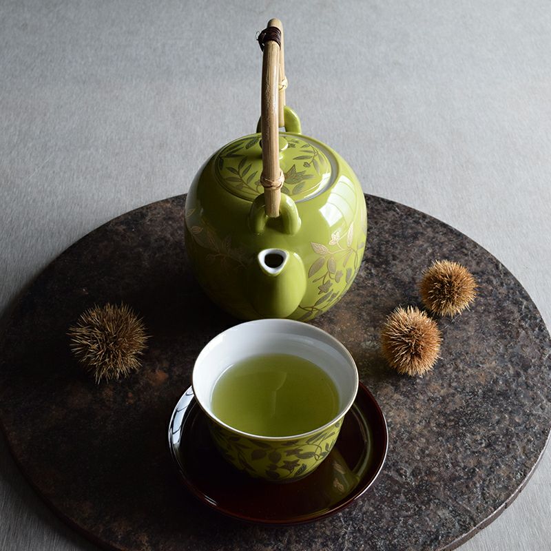 シリーズ以外・その他 萌葱金彩 茶器〈石瓶1個・お茶呑茶碗5個