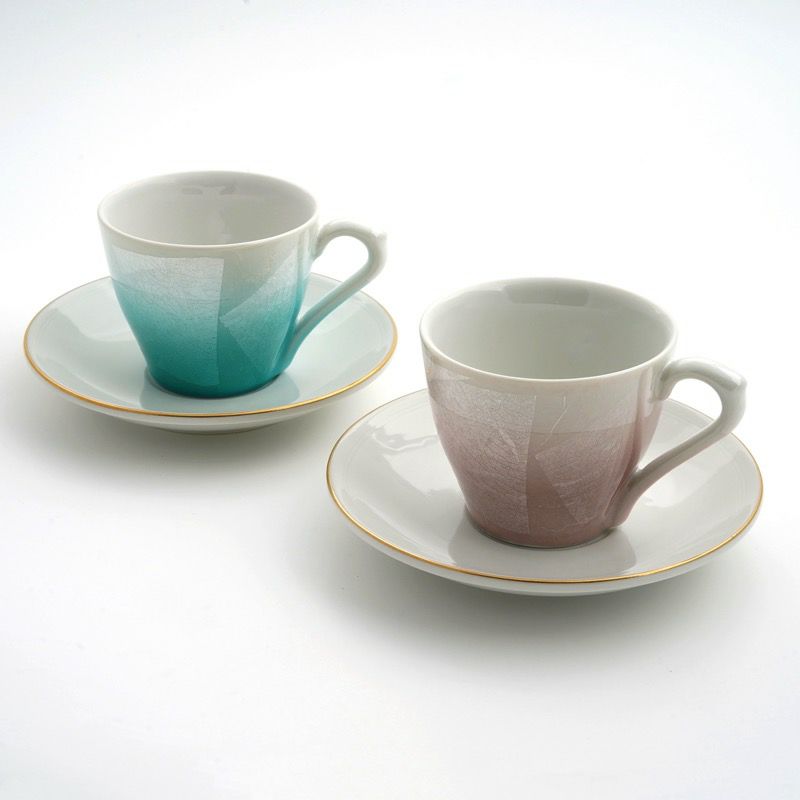 九谷焼 伝統柄 【九谷焼】ペアコーヒー・銀彩〈2組〉 |皿や鉢など和