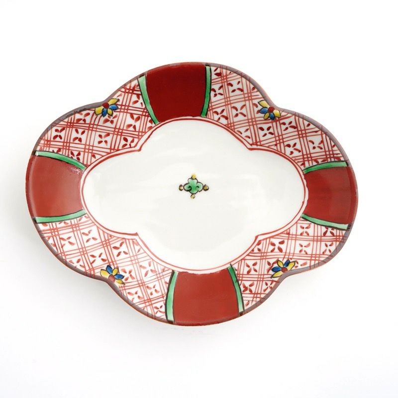 九谷焼 伝統柄 【九谷焼】6号皿揃 赤絵〈5枚〉 |皿や鉢など和食器の