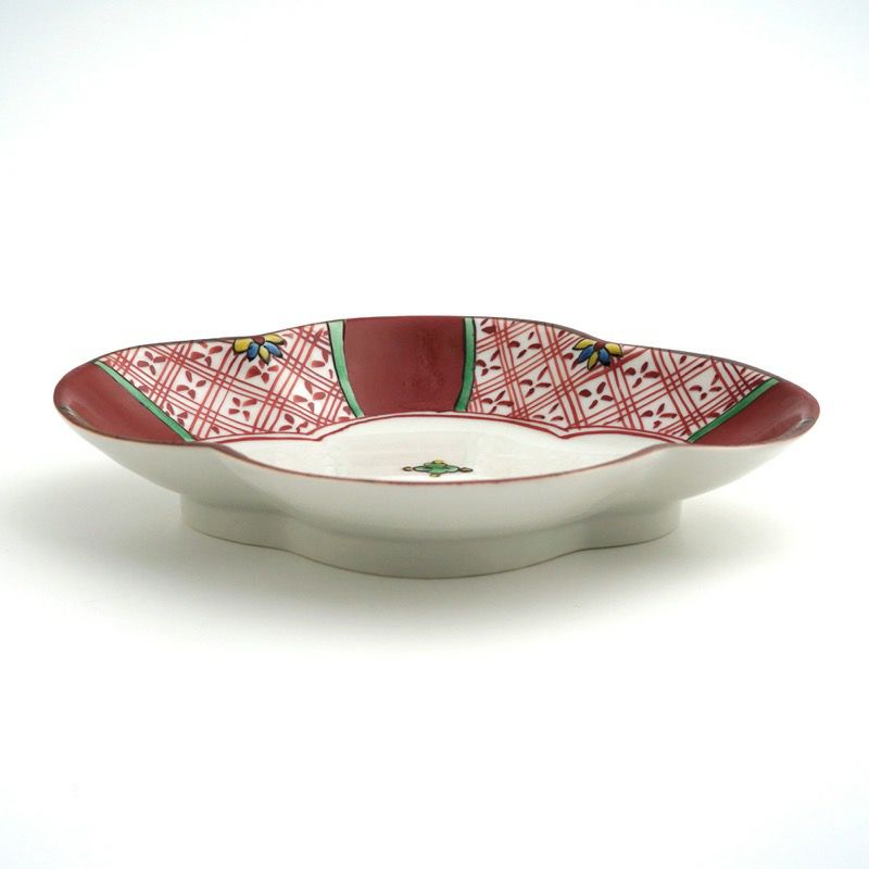 九谷焼 伝統柄 【九谷焼】6号皿揃 赤絵〈5枚〉 |皿や鉢など和食器の