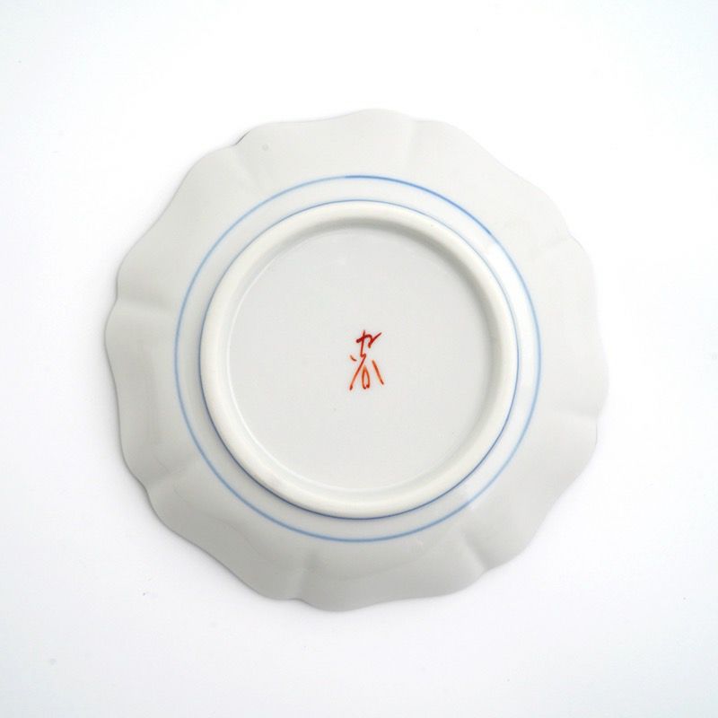 九谷焼 伝統柄 【九谷焼】4.2号皿揃 赤絵鳳凰〈5枚〉 |皿や鉢など和