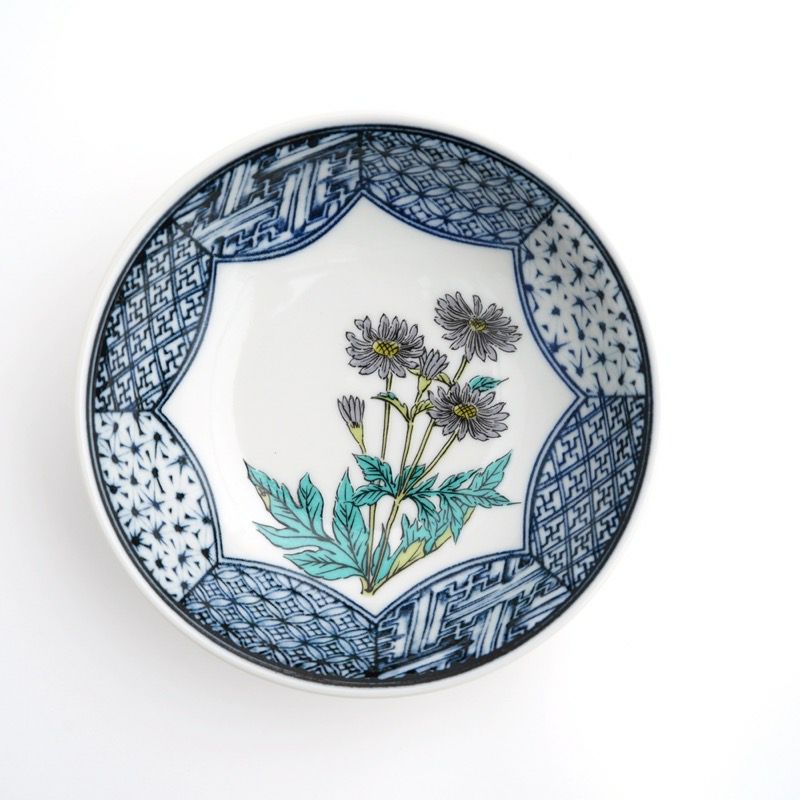 九谷焼 伝統柄 【九谷焼】4.5号小鉢揃 草花絵変り〈5個〉 |皿や鉢など